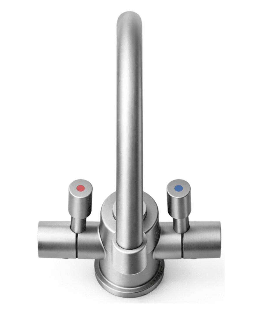 Lumina – Faucet and under-sink system for hot and cold water – Stainless steel / silver finish – Side