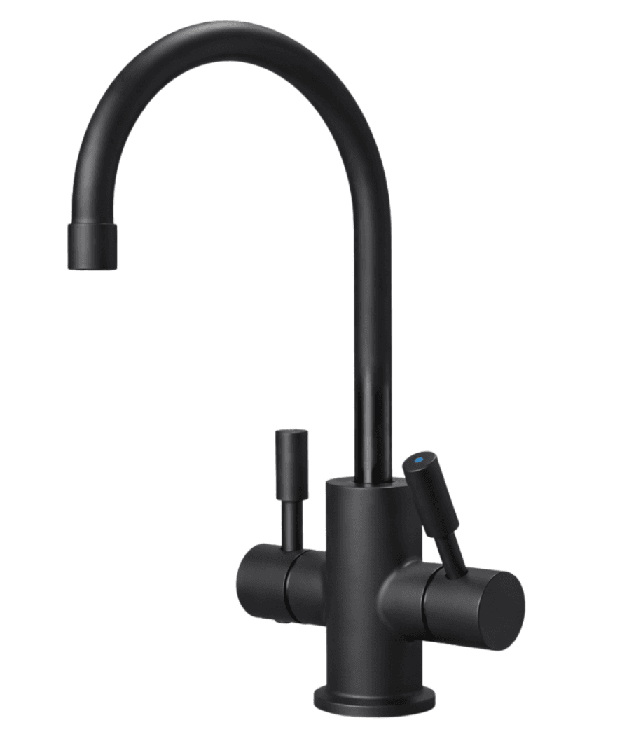 Lumina – Faucet and under-sink system for hot and cold water – Matte black finish – Front